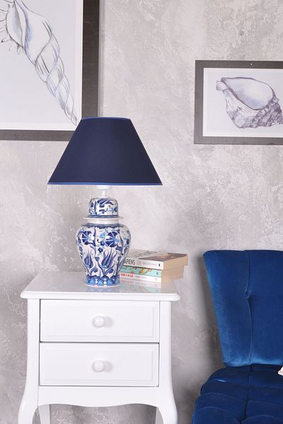 Qdec Bleu Blanc Shah Vase Lampshade Turquoise Tulip Carnation Dark Blue
