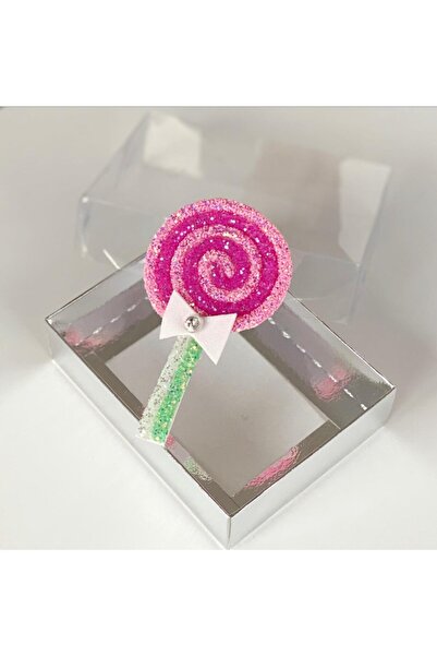 QUEEN AKSESUAR Pink Glitter Shiny Large Cute Lollipop Candy Special Design Collet Buckle