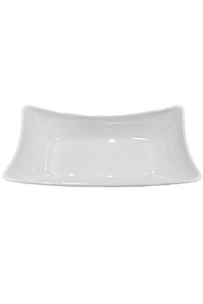 Evren White Thermo Melamine Boat Presentation Plate 28*14cm