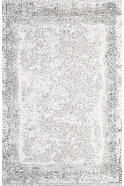 Pierre Cardin Halı Monet Mt40a Gri Beyaz Çerçeveli Doğal Iplik Halı