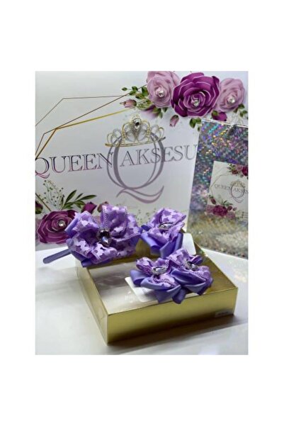 QUEEN AKSESUAR Cataramă cu piatră de cristal cu stea violetă