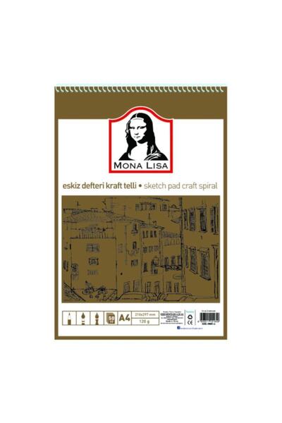 Südor Monalisa A4 Eskiz Defteri Telli Kraft 100 gram 50 Yaprak Mn01-4