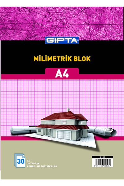 Gıpta Millimetric A4 Wire VerticalBristol Cover Memo Pad (notepad) Pink Leaves 30 Yp(Pack of 6)