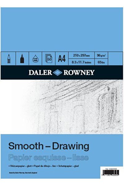 Daler Rowney Smooth Drawing Sketch Block - A4 - 96gr - 50yp