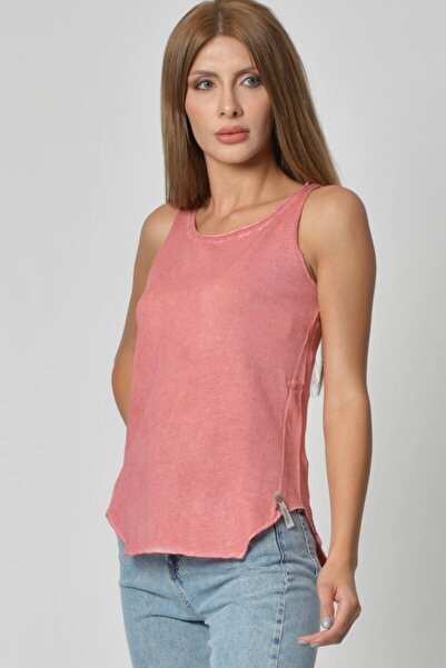 Cotton Candy Round Neck Undershirt - Pomegranate Flower