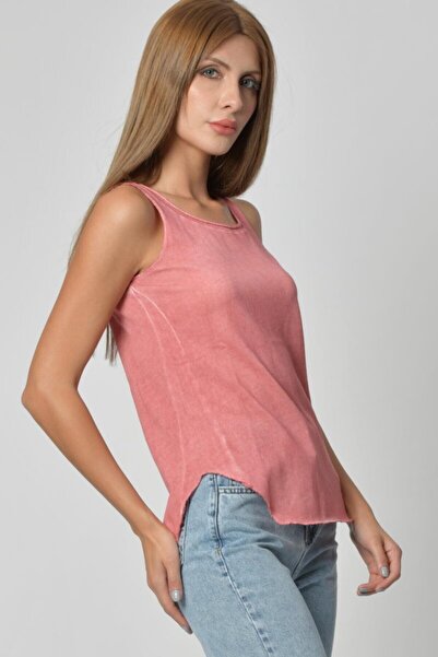 Cotton Candy Round Neck Undershirt - Pomegranate Flower