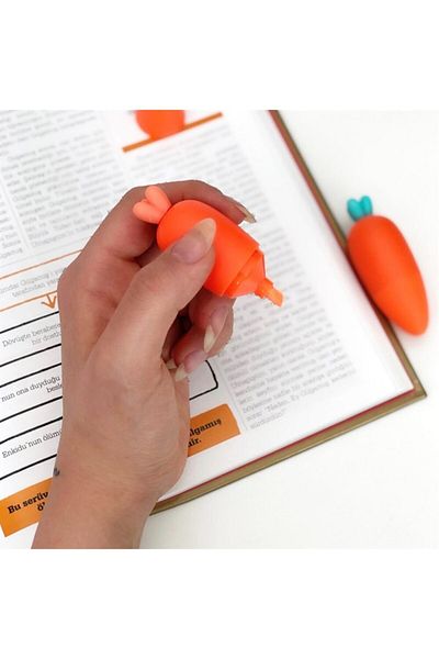 Techno phone Cute Carrot Highlighter Set (6 Pieces) Orange Purple Blue Yellow Pink Green