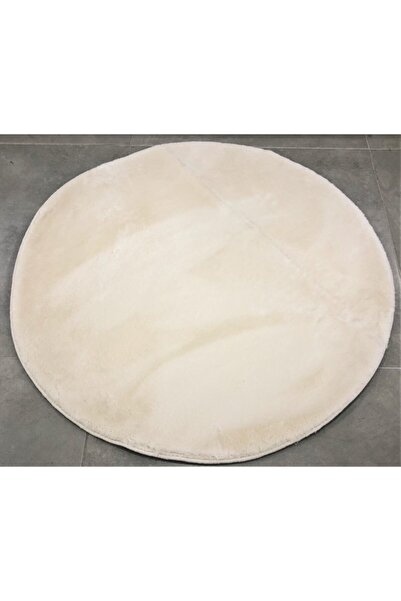 Dinarsu Peluş Halı Loft Yuvarlak Krem 120x120