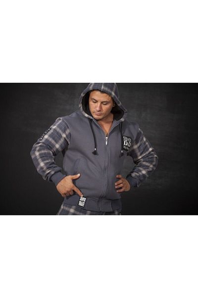 Big Sam Gray Hooded Winter Tracksuit Top 3588