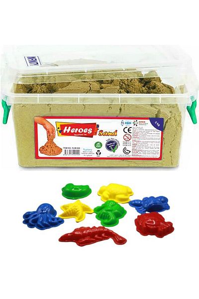 HEROES 5kg Kinetic Sand Natural, Large Sand Pool and Sea Creatures Sand Molds Set