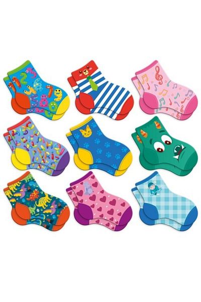 AteşTech Lost Socks Matching Cards - 32 Pairs Card Socks - for Children 18 Months