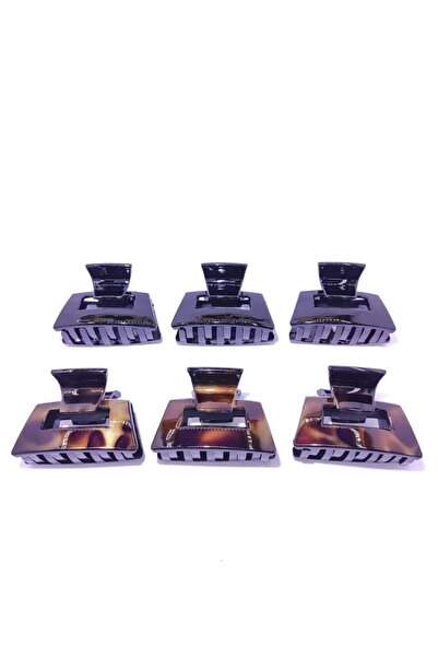 platin hediyelik 6 قطع مشبك شعر نسائي على شكل فراشة باللون الأسود القهوة