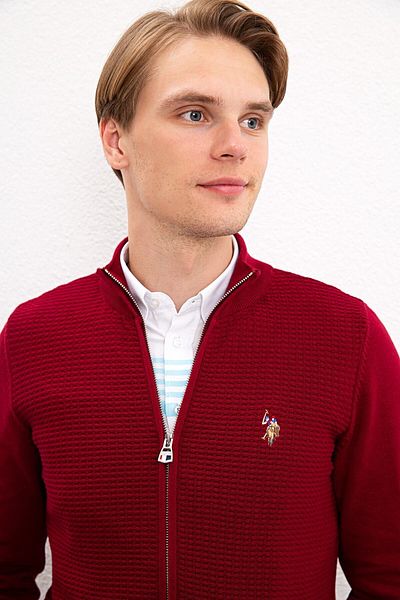 U.S. Polo Assn. Cardigan roșu pentru bărbați