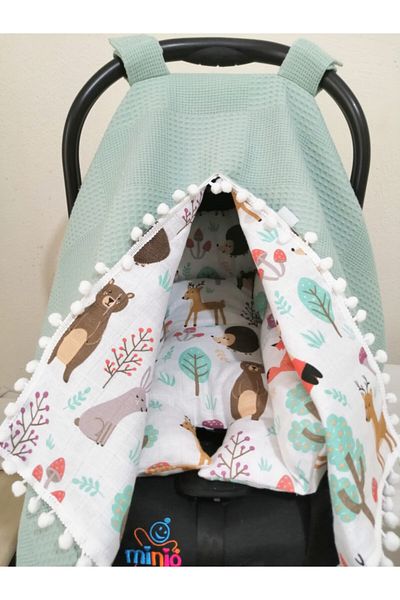 Babies Dream Piqued Muslin Fabric Stroller Cover and Cushion