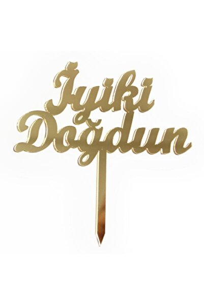 Parti Feneri Pleksi Pasta Üstü Iyi Ki Doğdun Gold Yazı