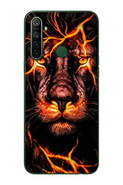 Spoyi Aslan Neon Tasarım Süper Şeffaf Silikon Telefon Kılıfı Oppo Realmi 5i