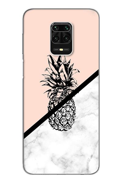 Spoyi حافظة هاتف من السيليكون الشفاف بتصميم الأناناس لهاتف Xiomai Redmi Note 9 Pro - Note 9s