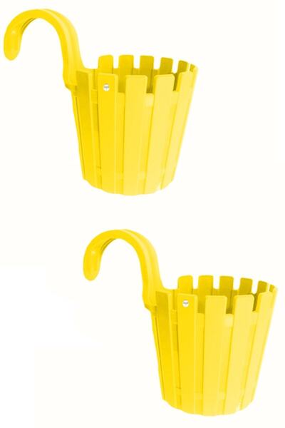 Genel Markalar Poliwork Sarı Akasya Askılı Duvar Balkon Saksı 2 Adet , Askılı...