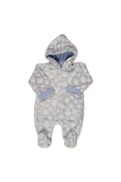 Bebitof Baby 70093 جمبسوت أرجواني مخملي بغطاء للرأس - طفلة