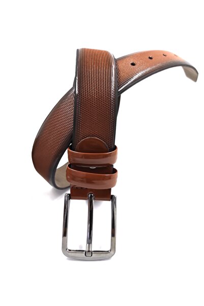 ZEKTON Ανδρική καφέ ζώνη από συνθετικό δέρμα