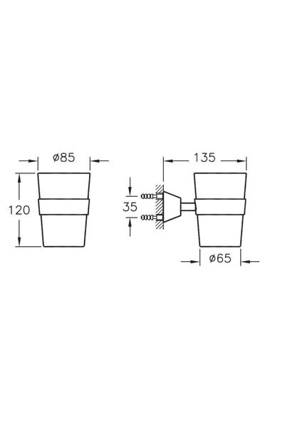 VitrA Matrix A44575 Diş Fırçalığı, Krom