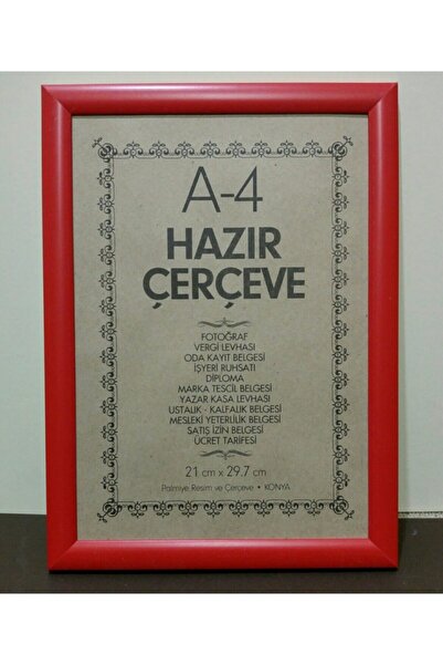 Palmiye A4 21x29,7 Çerçeve Kırmızı