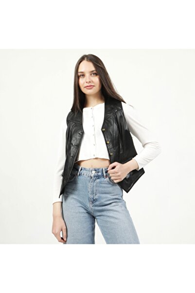 Dericlub 001 Black Women's Leather Vest