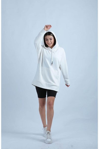 giyimmasalı 3 Thread Fabric Oversize Sweat - White