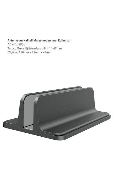 iDock Dikey Genişliği Ayarlı Laptop Macbook Standı Space Gray