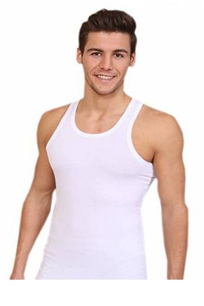 Berrak Men's White Lycra Cotton Athlete Undershirt 3 Pcs