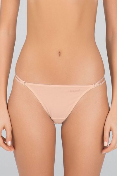 Kom Γυναικεία χτενισμένα βαμβακερά Lycra Compact Thong Bikini Slip Panties 6 τεμαχίων Skin S-xl