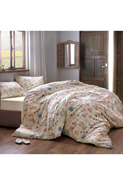 Tivolyo Home Tıvolyo Home Flowers Premium Ranforce Pamuklu Çift Kişilik Nevresim Takımı