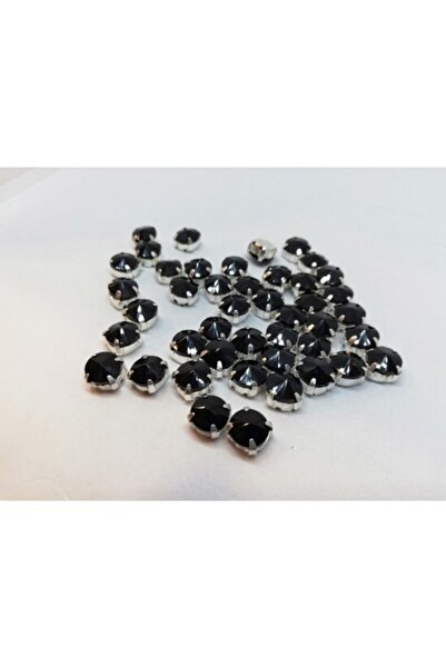 yiğit aksesuar 8 Mm Case Planted Glass Stone Black (30 Pieces)
