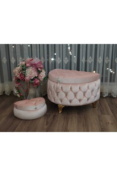 alya çeyiz sandık Yarımay Kapitone Ikili Pudra Sandık