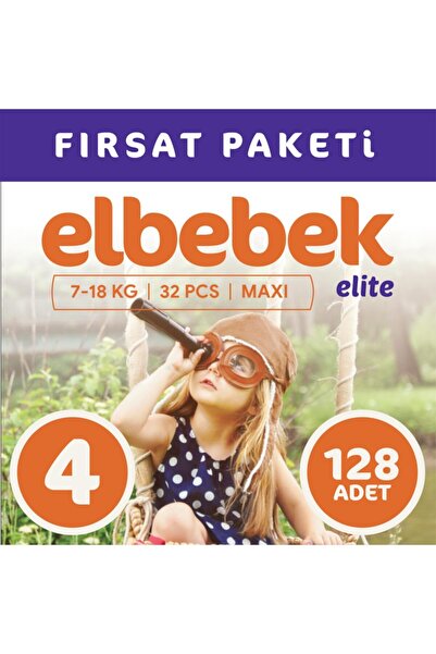 ELBEBEK ELİTE Bebek Bezi 4 Numara Maxı 128 Adet.