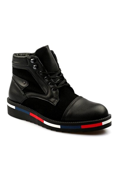 Gınnex Κλασικές αθλητικές μαύρες χειμερινές ανδρικές μπότες με φερμουάρ και ί...