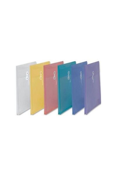 Comix Stringed Plastic Document Envelope with Bellows 10 Pieces A1866 (1 Pack of 10 Pieces)
