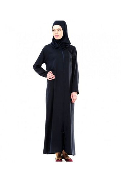 Çağrı Navy Blue Prayer Dress - Covered Zipper - No:21