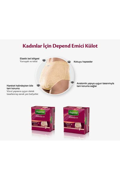 Depend Absorbent Panties Women's Large Size 9 Pieces