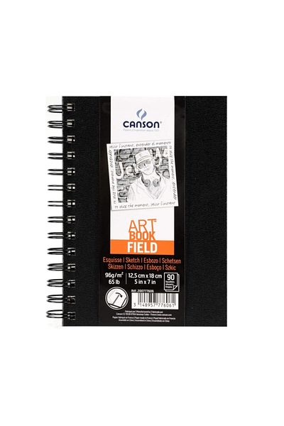 Canson Art Book Field Spiral Hard Cover Sketchbook 12,5x18cm 96gr 90 Sheets