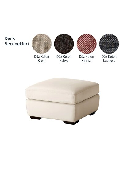 Bonopart Keten Dokulu Puf 50*50*40cm