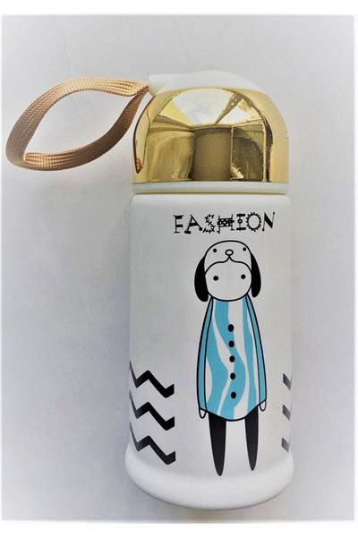 TAYFUN Ceramic Flask. Girl in Blue Coat Figured