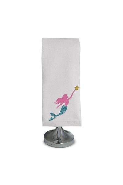 Ebsem - Marine Series 2-Piece Bathroom Kitchen Hand Towel Sets - White Mermaid (2 Pieces)