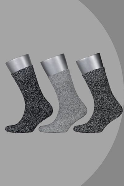 socksbox Комплект от 3 мъжки зимни вълнени чорапи норвежки тип