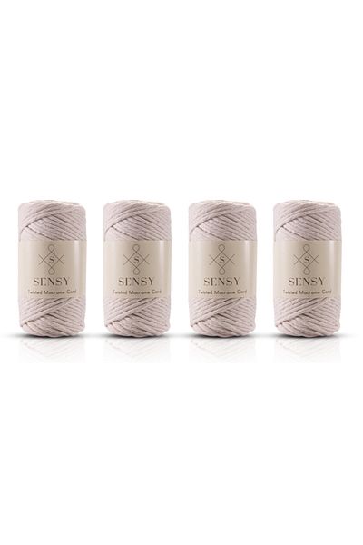 SENSY Premium Scanned Macrame Macrame Hobby Thread Set of 4 Ecru