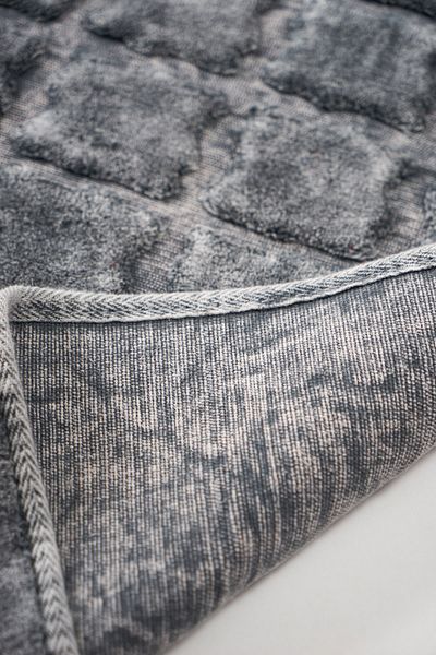 Dekoreko Alanur Bergama Antique Cotton 2 Πακέτο Χαλάκι Πόρτας Γκρι