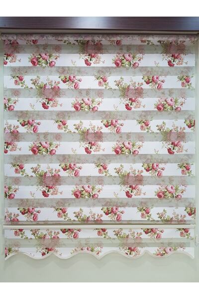 elis perde Çiçek Baskılı Zebra Stor Perde