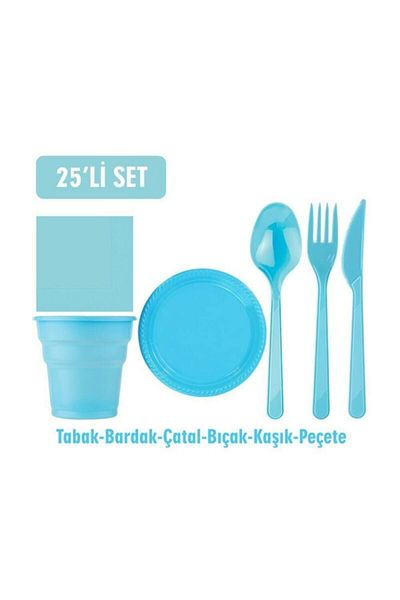 Roll-Up Blue Color 25 Pieces Birthday Set