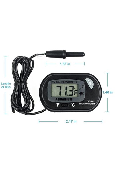 Genel Markalar Akvaryum Termometresi Kablolu -50° / +70° LCD Dijital Ekran STD-1