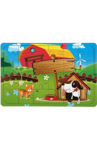 MAKETÇİNİZ 4 Adet 24 Parça Ahşap Puzzle Yapboz Set-3